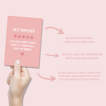 Load image into Gallery viewer, Best Mum Ever Star Rating Card - Blush Boulevard Greeting Card
