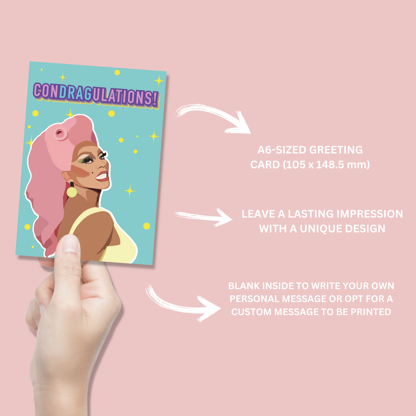 Condragulations RuPaul Celebrity Card - Blush Boulevard Greeting Card