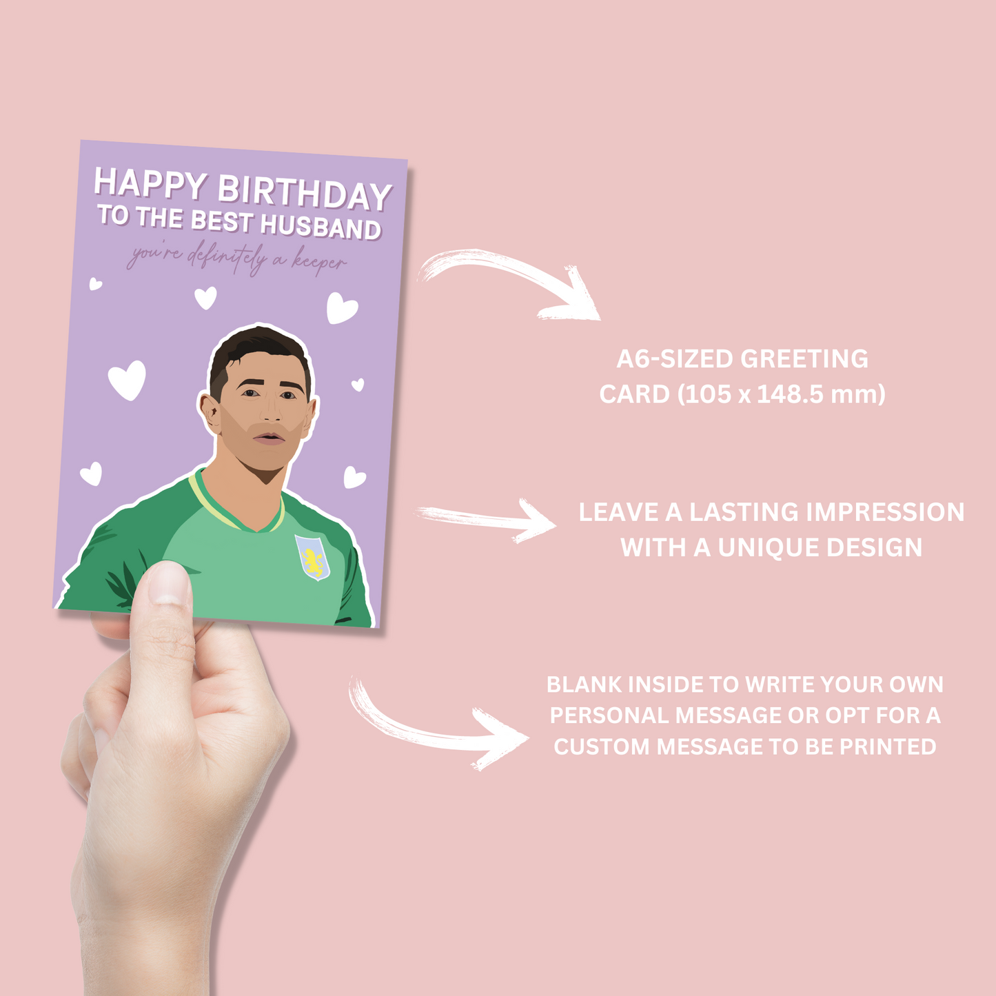 Emiliano Martínez Aston Villa Happy Birthday Keeper Card - Blush Boulevard Greeting Card