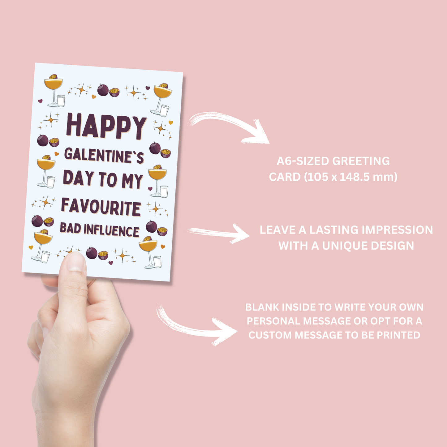 Galentine's Day Passionfruit Martini Card - Blush Boulevard Greeting Card