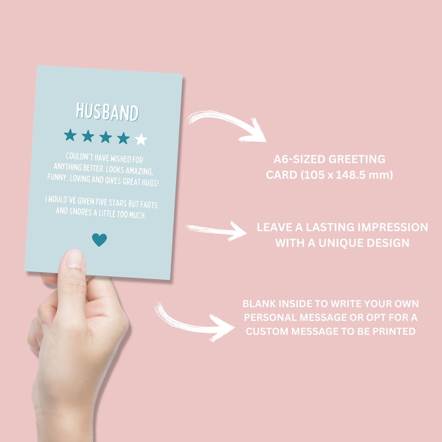 Husband Star Rating Review Card - Blush Boulevard Greeting Card