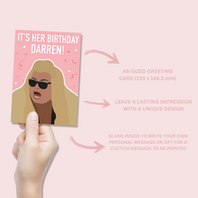 Load image into Gallery viewer, It&#39;s Her Birthday Darren Gemma Collins Celebrity Card - Blush Boulevard Greeting Card
