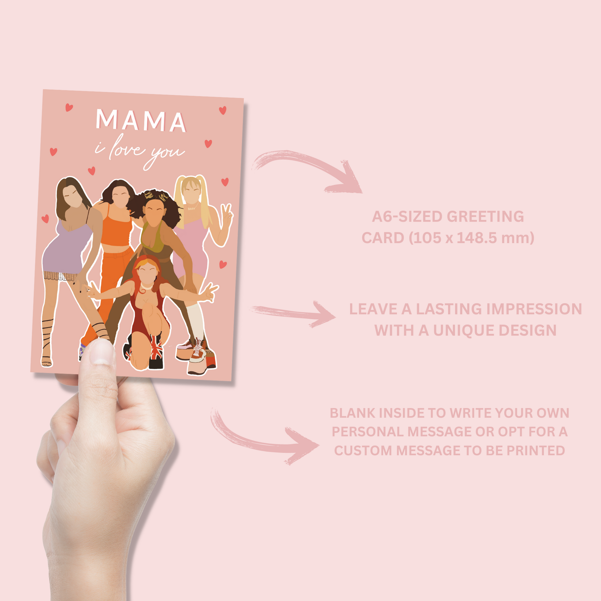 Mama I Love You Spice Girls Card - Blush Boulevard Greeting Card