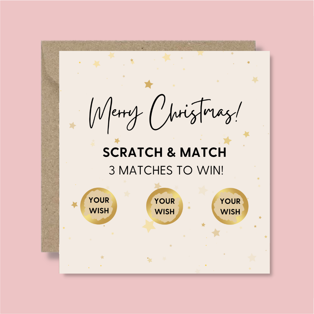 Personalised Scratch Off Christmas Card - Blush Boulevard Greeting Card