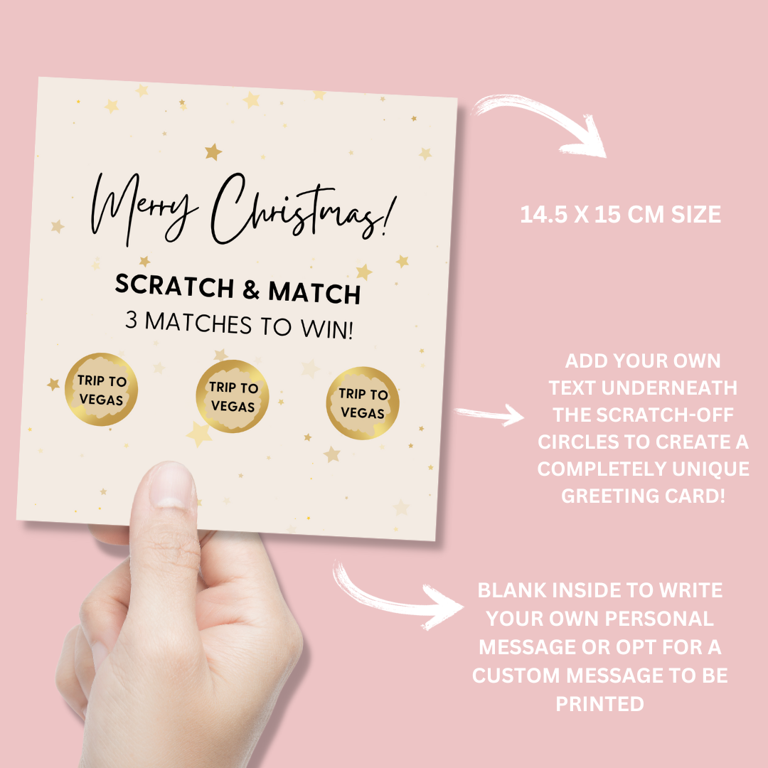 Personalised Scratch Off Christmas Card - Blush Boulevard Greeting Card