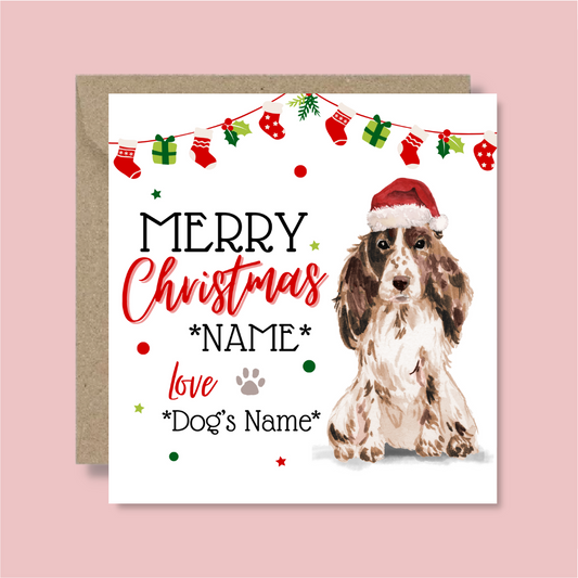 Personalised Cocker Spaniel Christmas Card - Blush Boulevard Greeting Card