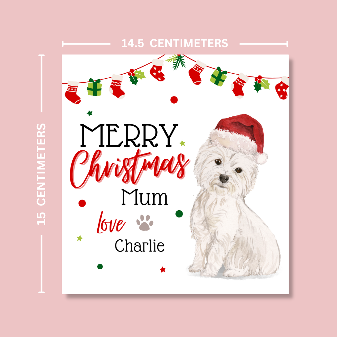 Personalised West Highland White Terrier Christmas Card - Blush Boulevard Greeting Card