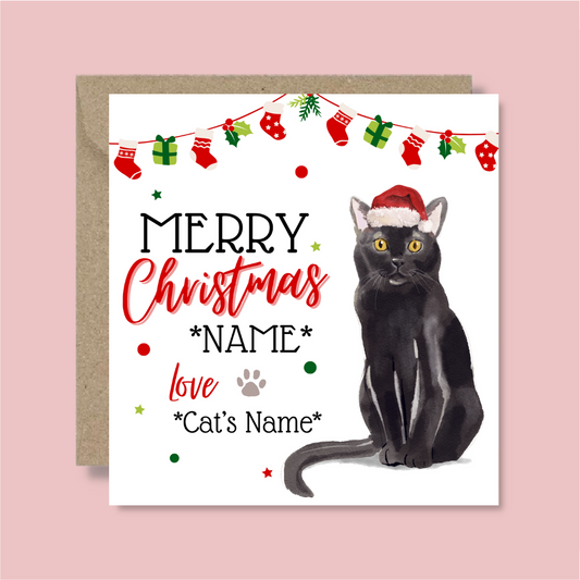 Personalised Bombay Cat Christmas Card - Blush Boulevard Greeting Card