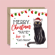 Load image into Gallery viewer, Personalised Bombay Cat Christmas Card - Blush Boulevard Greeting Card
