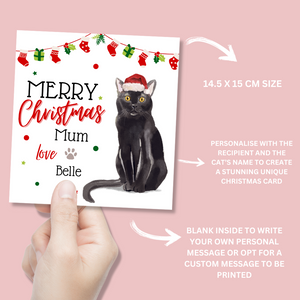 Personalised Bombay Cat Christmas Card - Blush Boulevard Greeting Card