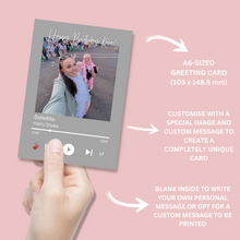 Load image into Gallery viewer, Personalised Spotify Song Photo Card - Blush Boulevard Greeting Card
