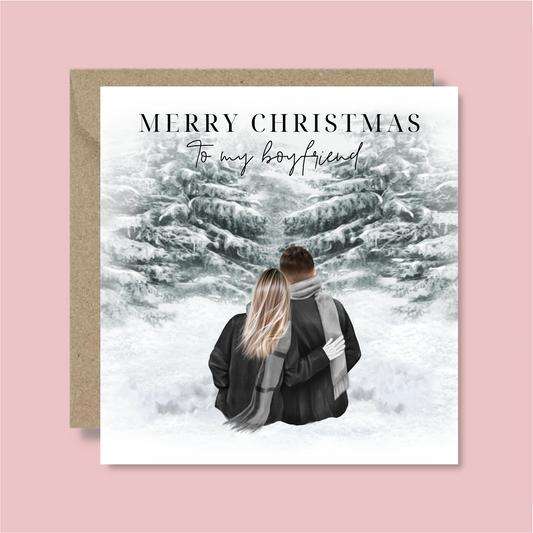 Personalised To My Boyfriend Christmas Card