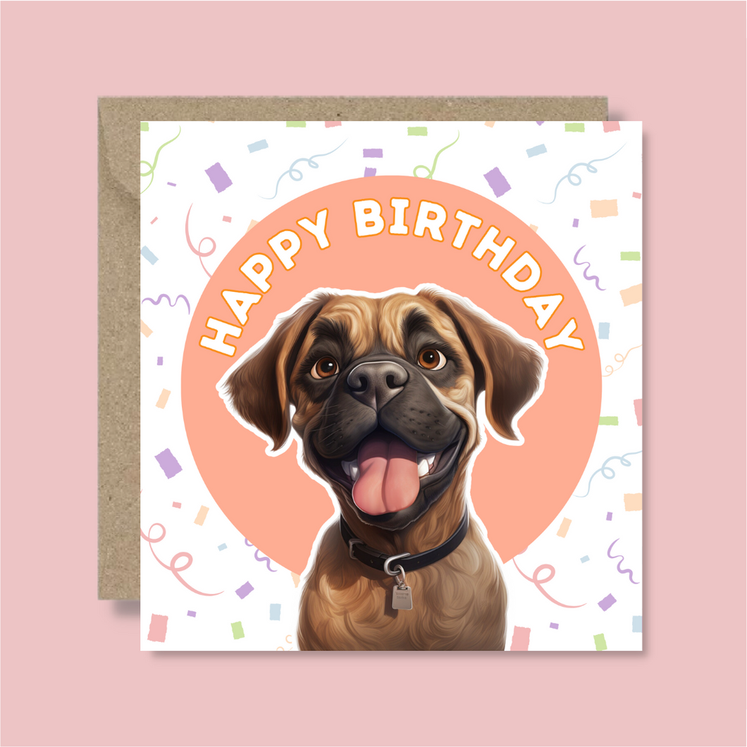 Boxer Dog Happy Birthday Card - Blush Boulevard Greeting Card