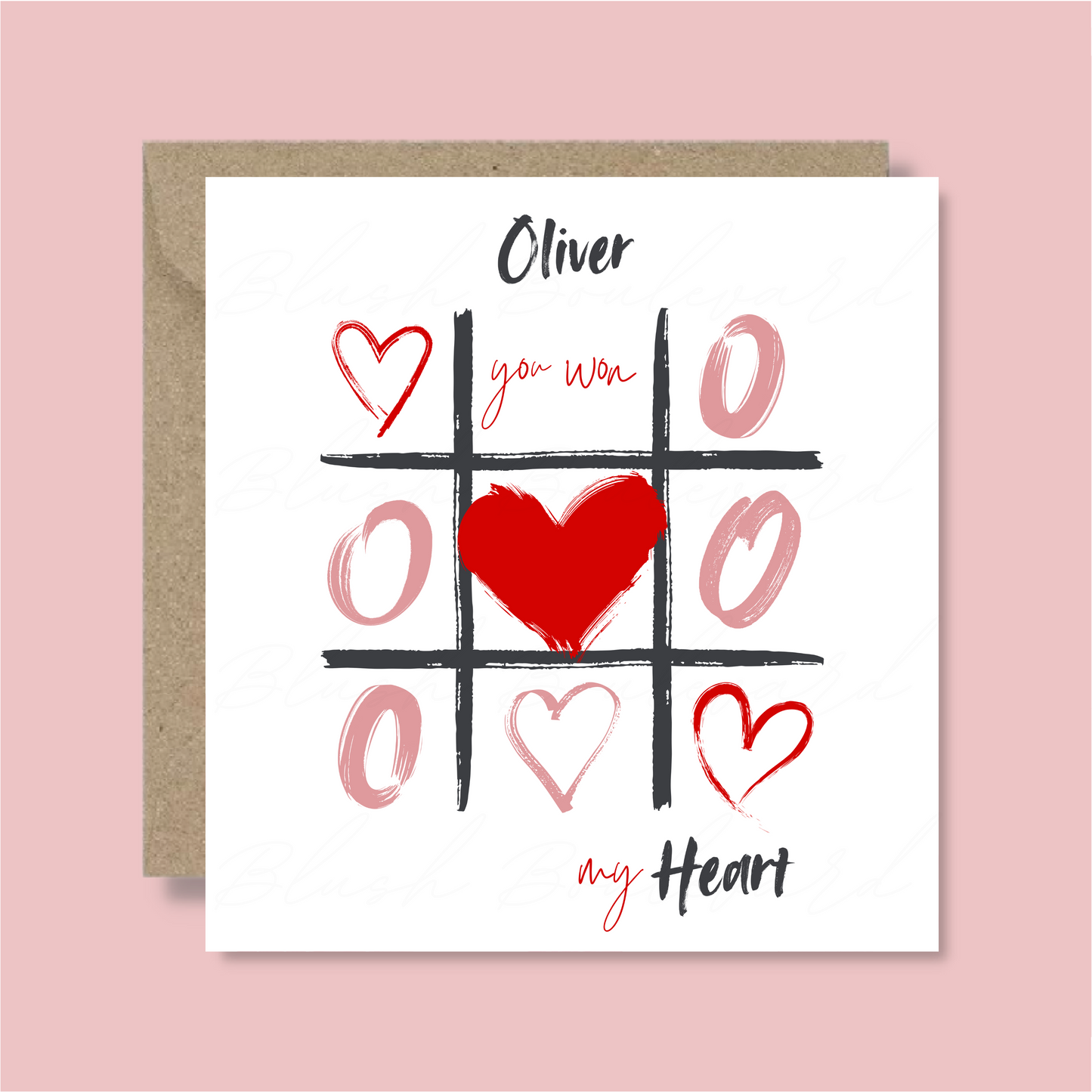 Personalised Tic-Tac-Toe Valentine Card