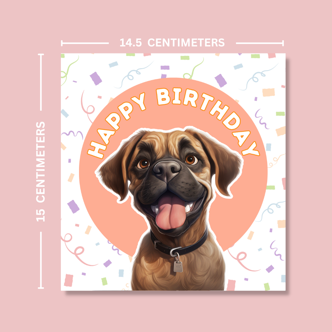 Boxer Dog Happy Birthday Card - Blush Boulevard Greeting Card