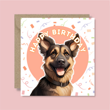 Load image into Gallery viewer, German Shepherd Dog Happy Birthday Card - Blush Boulevard Greeting Card
