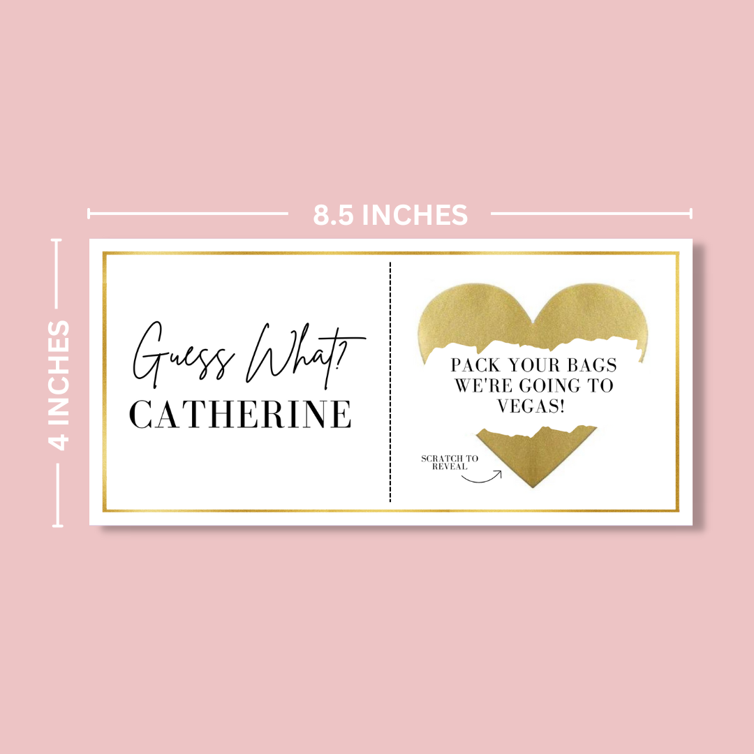 Gold Personalised Scratch Off Surprise Ticket - Blush Boulevard Ticket