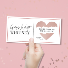 Load image into Gallery viewer, Rose Gold Personalised Scratch Off Surprise Ticket - Blush Boulevard Ticket
