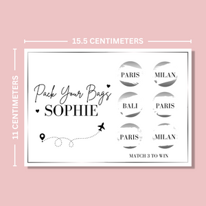 Silver Personalised Scratch Off Vacation Ticket - Blush Boulevard Ticket