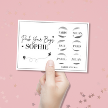 Load image into Gallery viewer, Silver Personalised Scratch Off Vacation Ticket - Blush Boulevard Ticket
