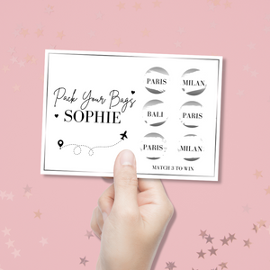 Silver Personalised Scratch Off Vacation Ticket - Blush Boulevard Ticket