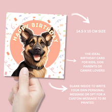 Load image into Gallery viewer, German Shepherd Dog Happy Birthday Card - Blush Boulevard Greeting Card
