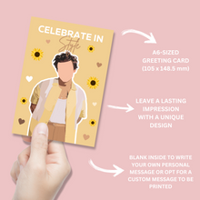 Load image into Gallery viewer, Celebrate In Style Harry Styles Birthday Card - Blush Boulevard Greeting Card
