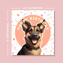 Load image into Gallery viewer, German Shepherd Dog Happy Birthday Card - Blush Boulevard Greeting Card
