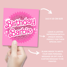 Load image into Gallery viewer, Birthday Barbie Card - Blush Boulevard Greeting Card
