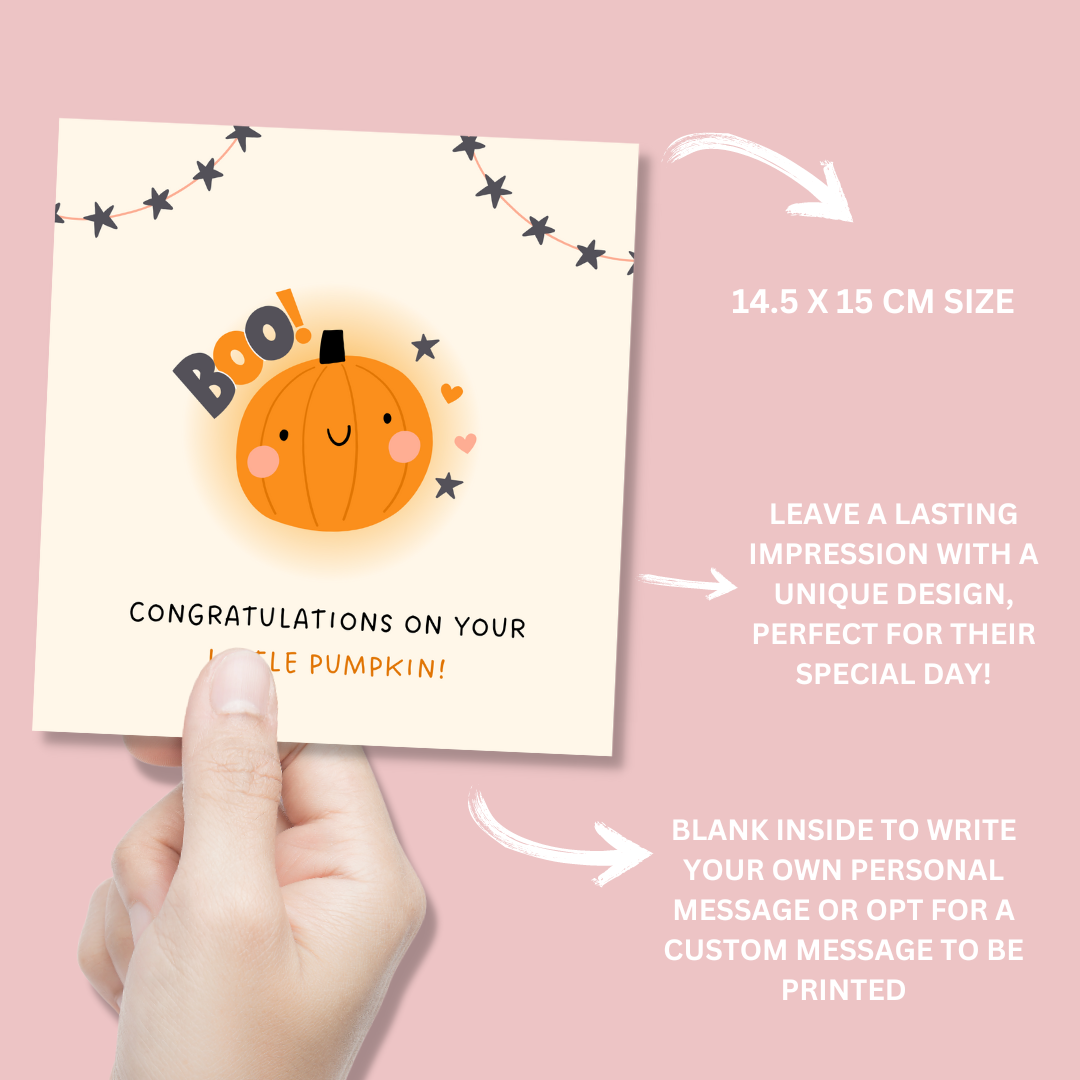 New Baby Congratulations Pumpkin Card - Blush Boulevard Greeting Card