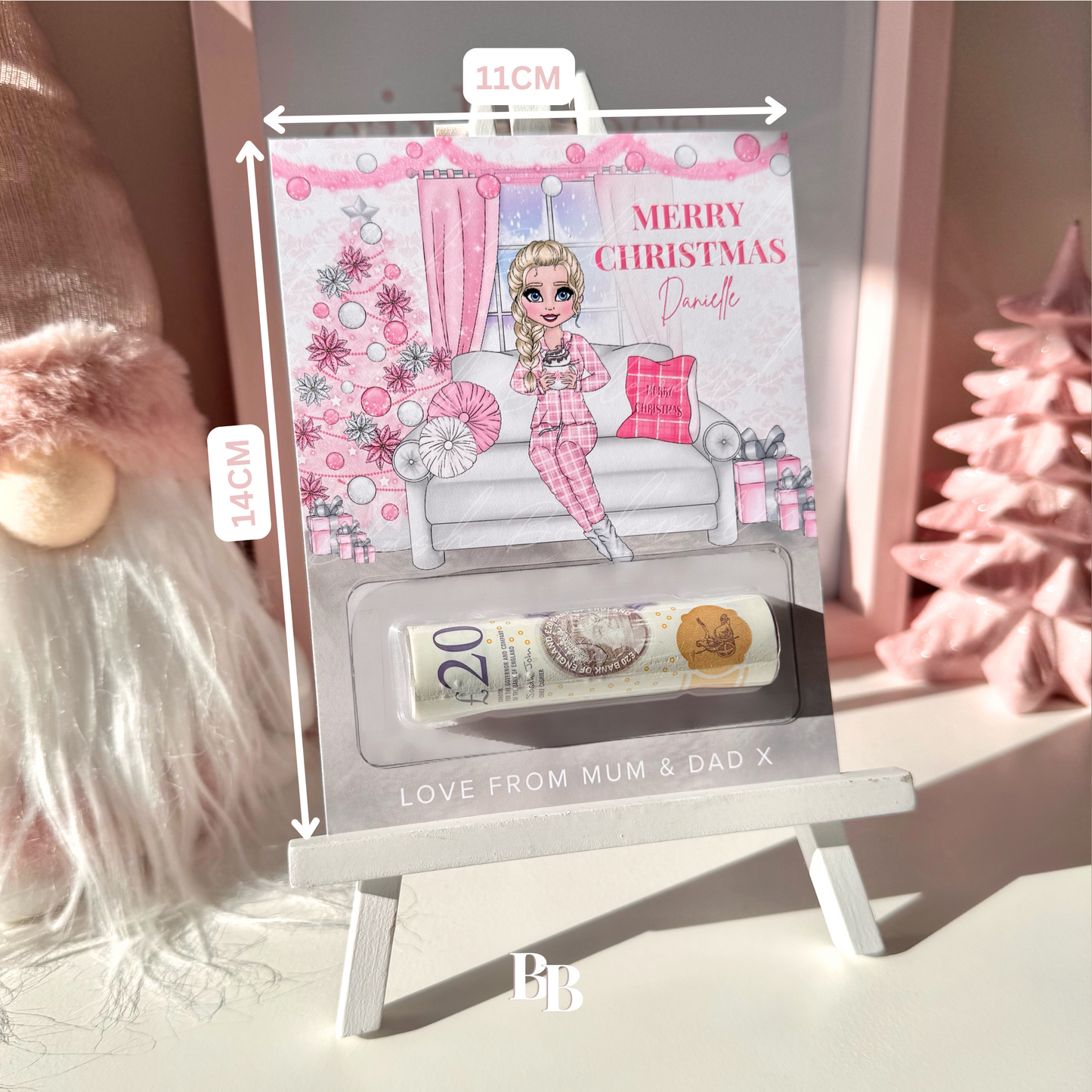 Girls Pyjama Christmas Money Pocket