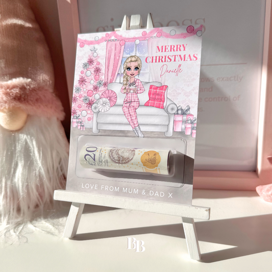 Girls Pyjama Christmas Money Pocket