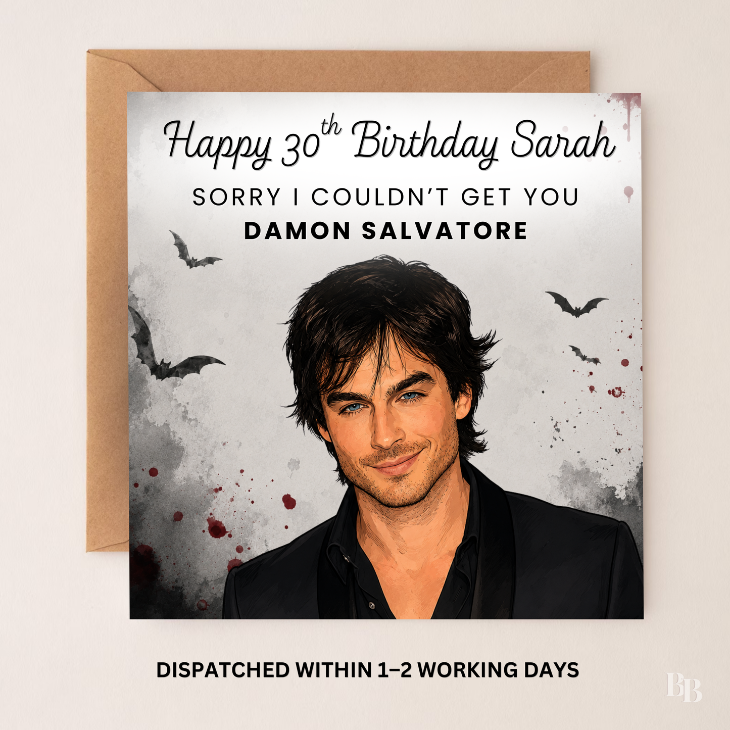 Personalised Damon Salvatore Birthday Card