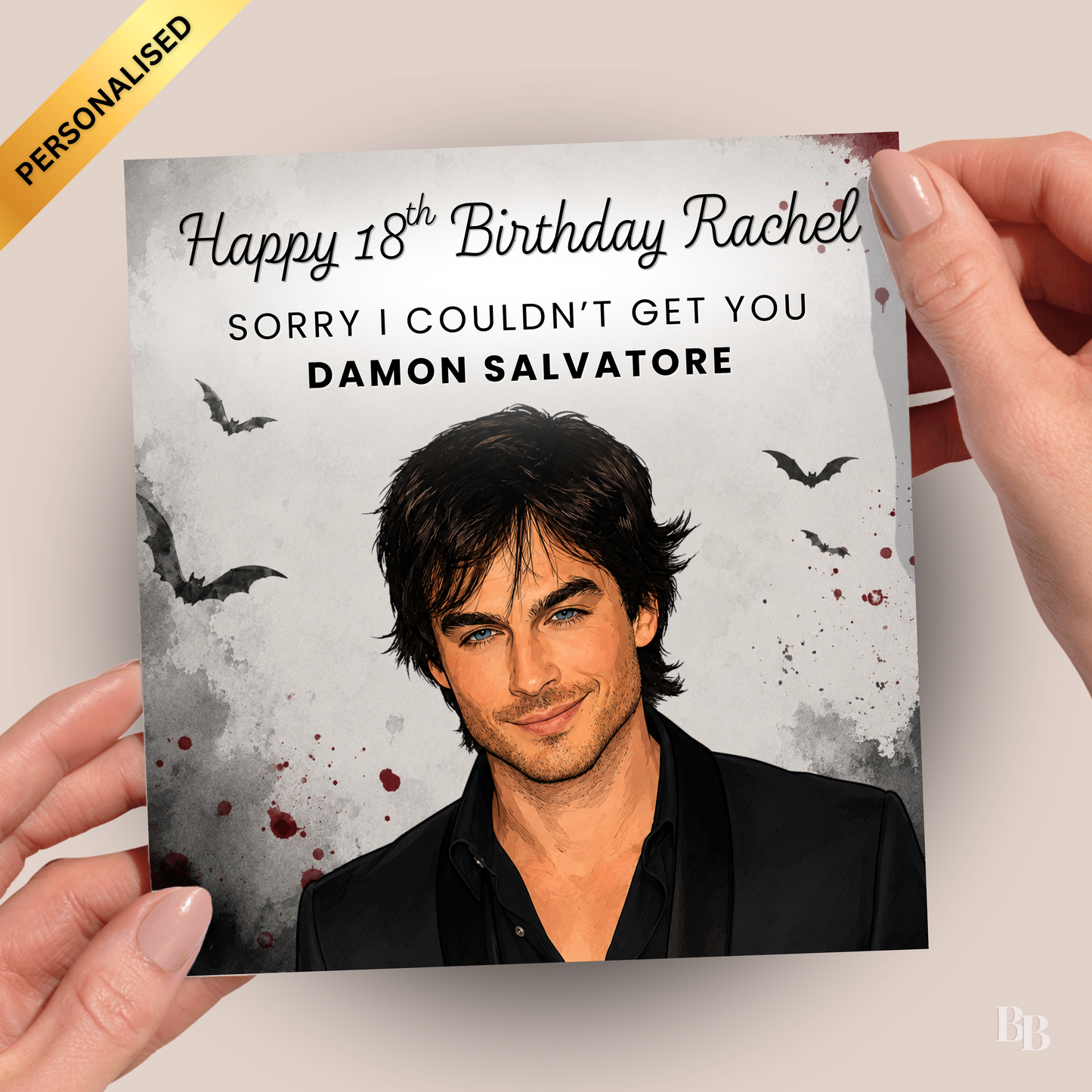 Personalised Damon Salvatore Birthday Card