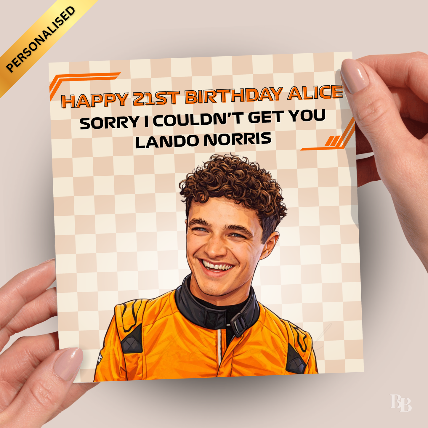Personalised Lando Norris Birthday Card