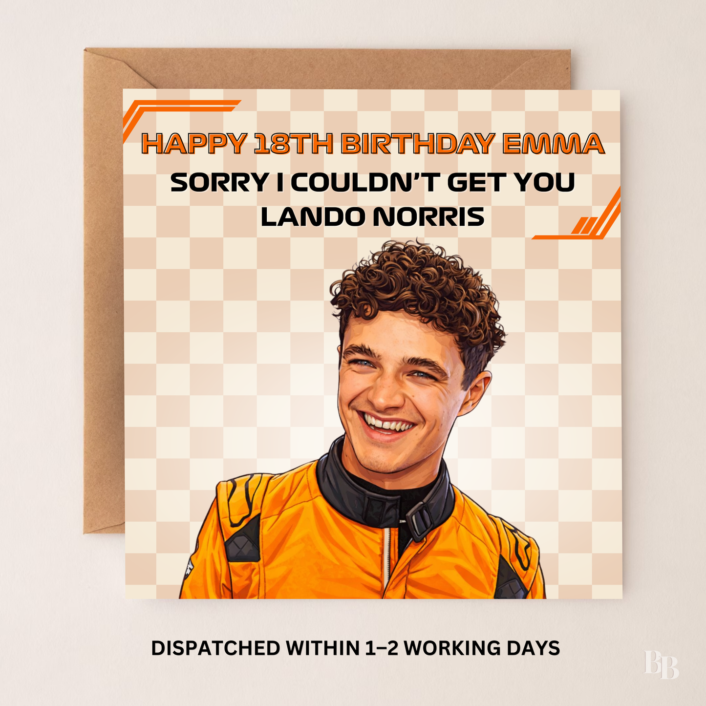 Personalised Lando Norris Birthday Card