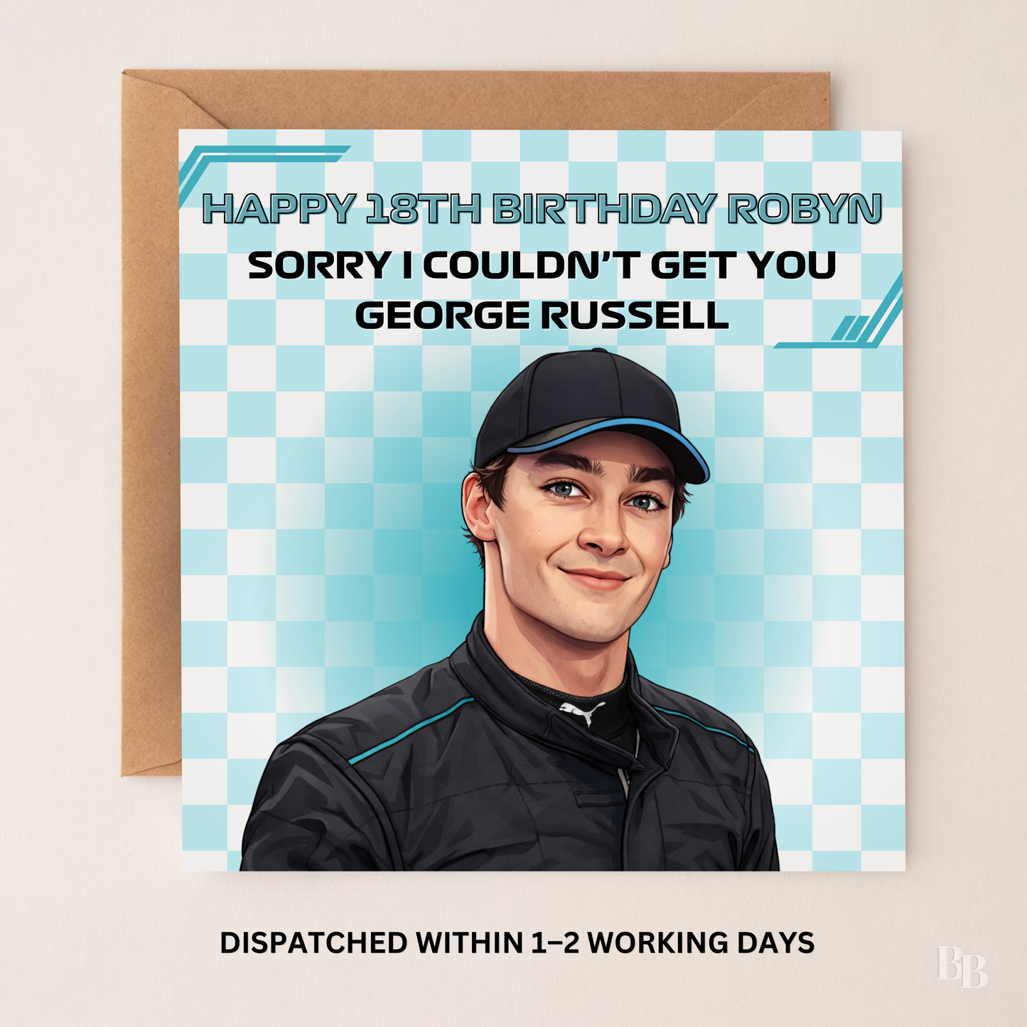 Personalised George Russell Birthday Card