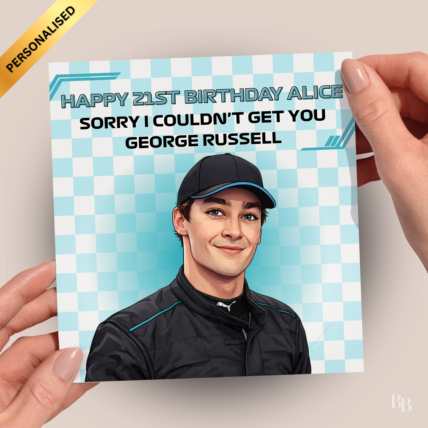 Personalised George Russell Birthday Card
