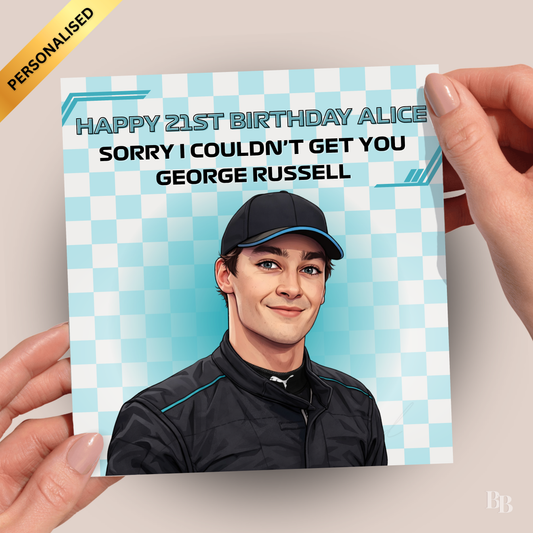 Personalised George Russell Birthday Card