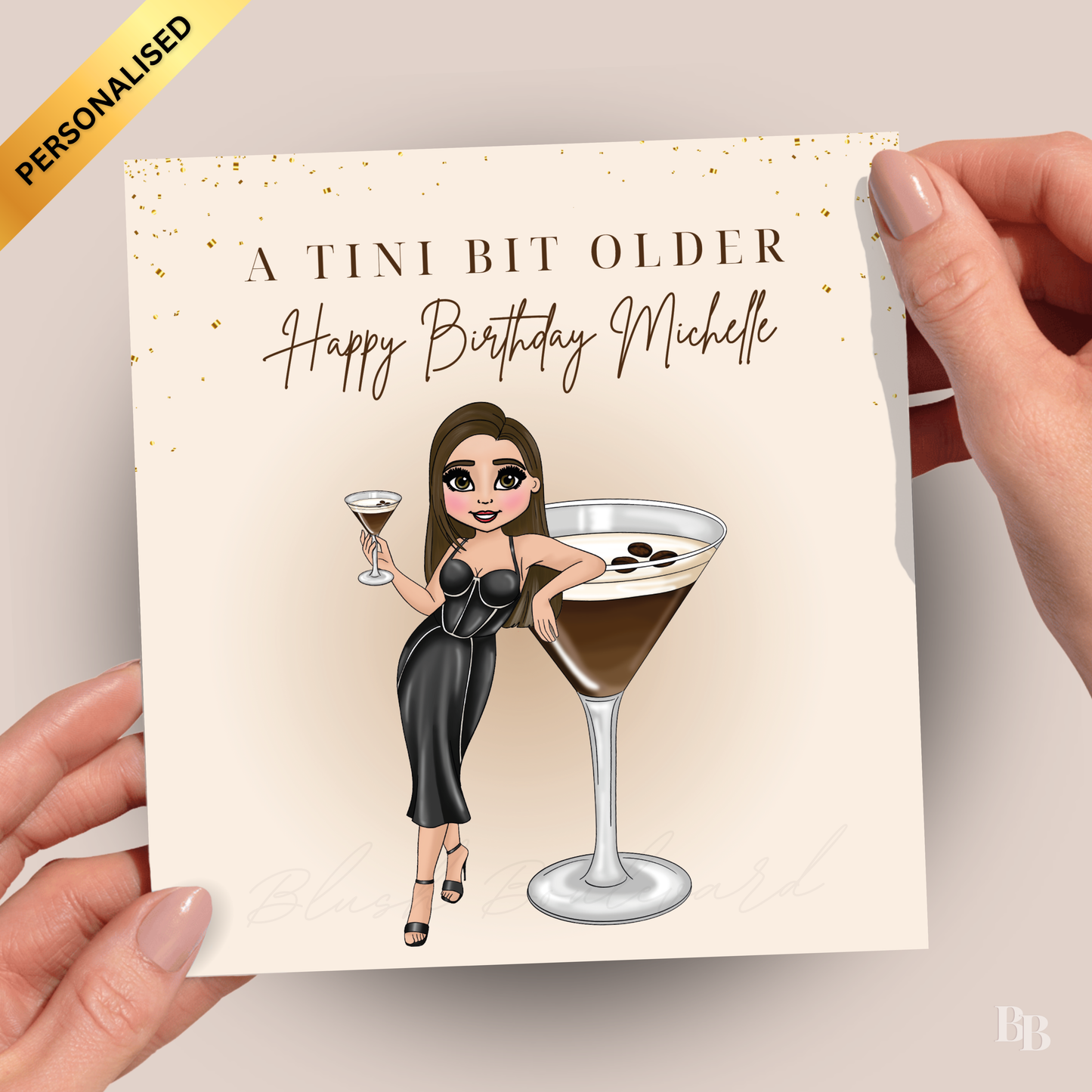 Personalised Espresso Martini Birthday Card
