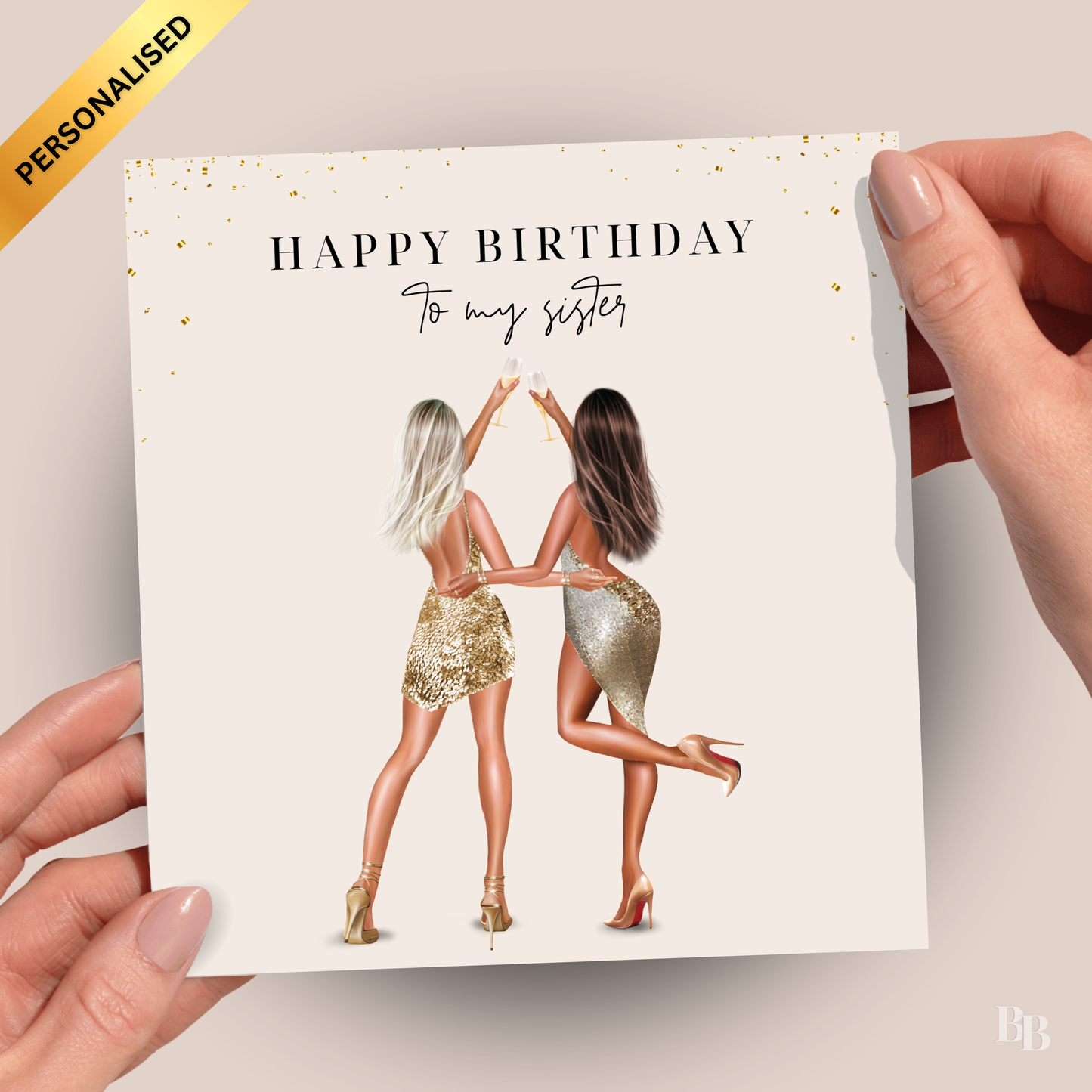 Personalised Happy Birthday to My Sister Card
