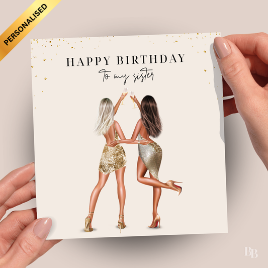 Personalised Happy Birthday to My Sister Card