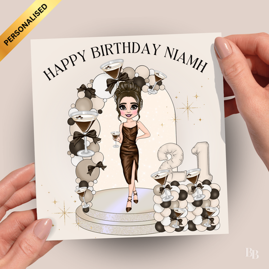 Personalised Espresso Martini Age Birthday Card