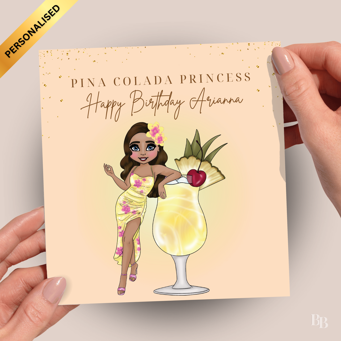 Personalised Pina Colada Birthday Card