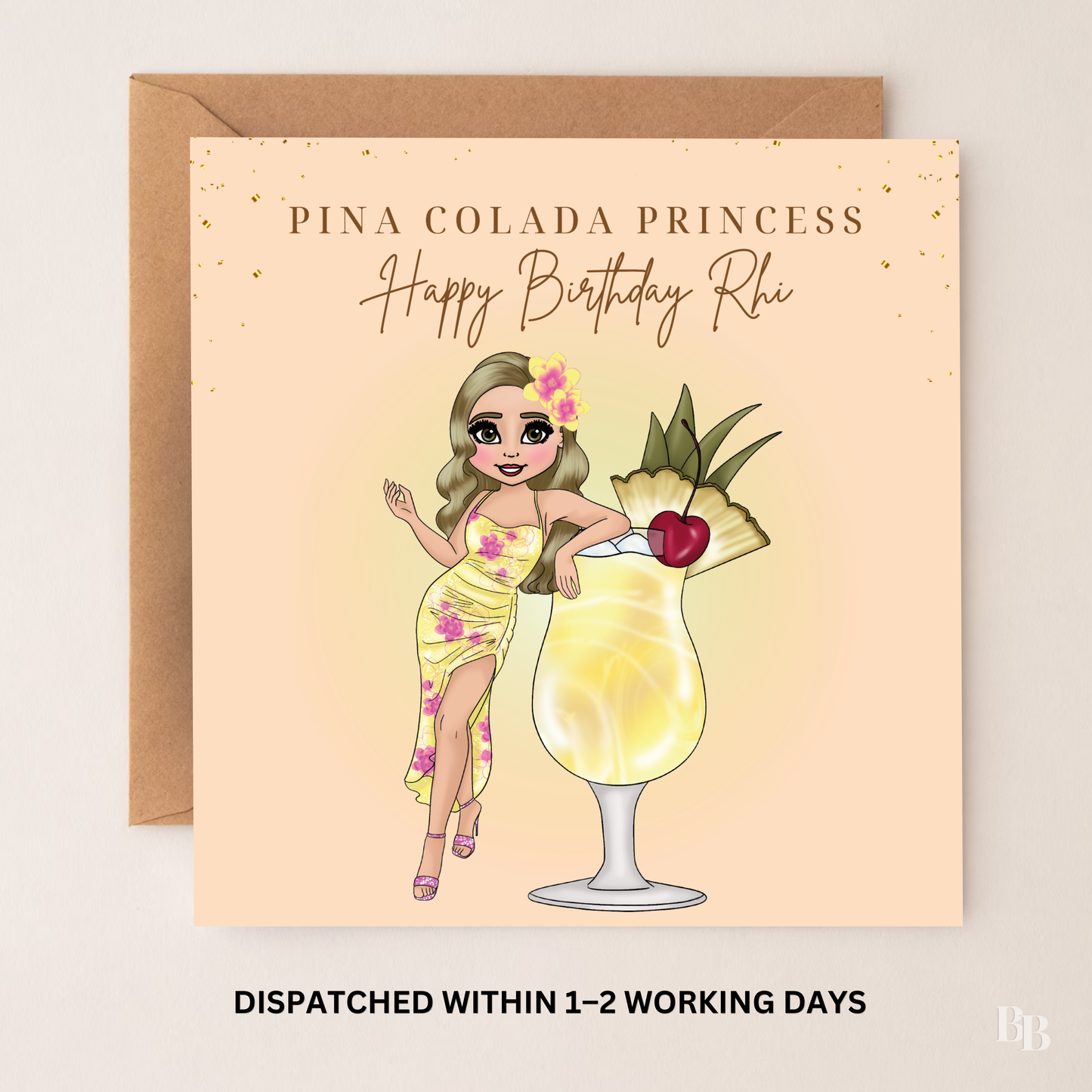 Personalised Pina Colada Birthday Card