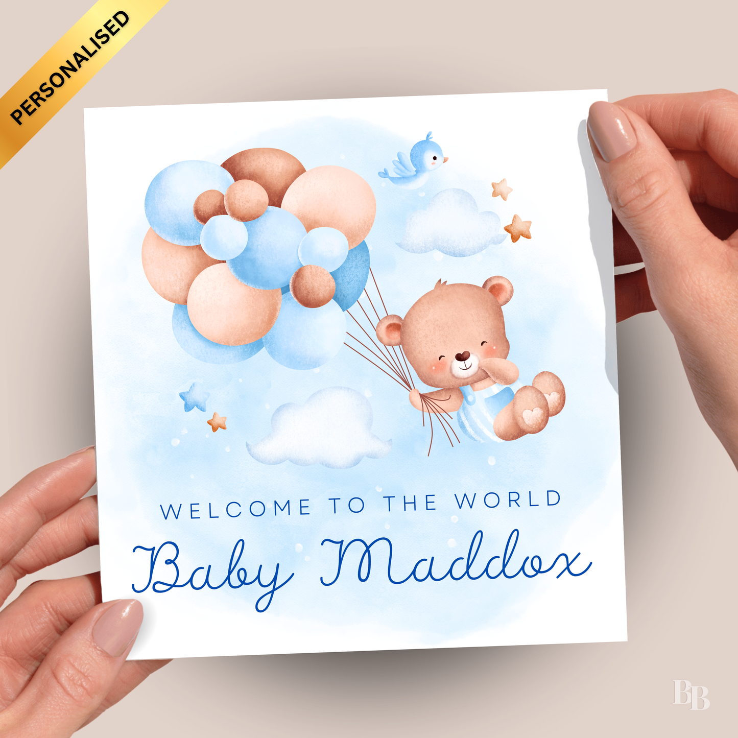 Personalised Welcome To The World Baby Boy Card