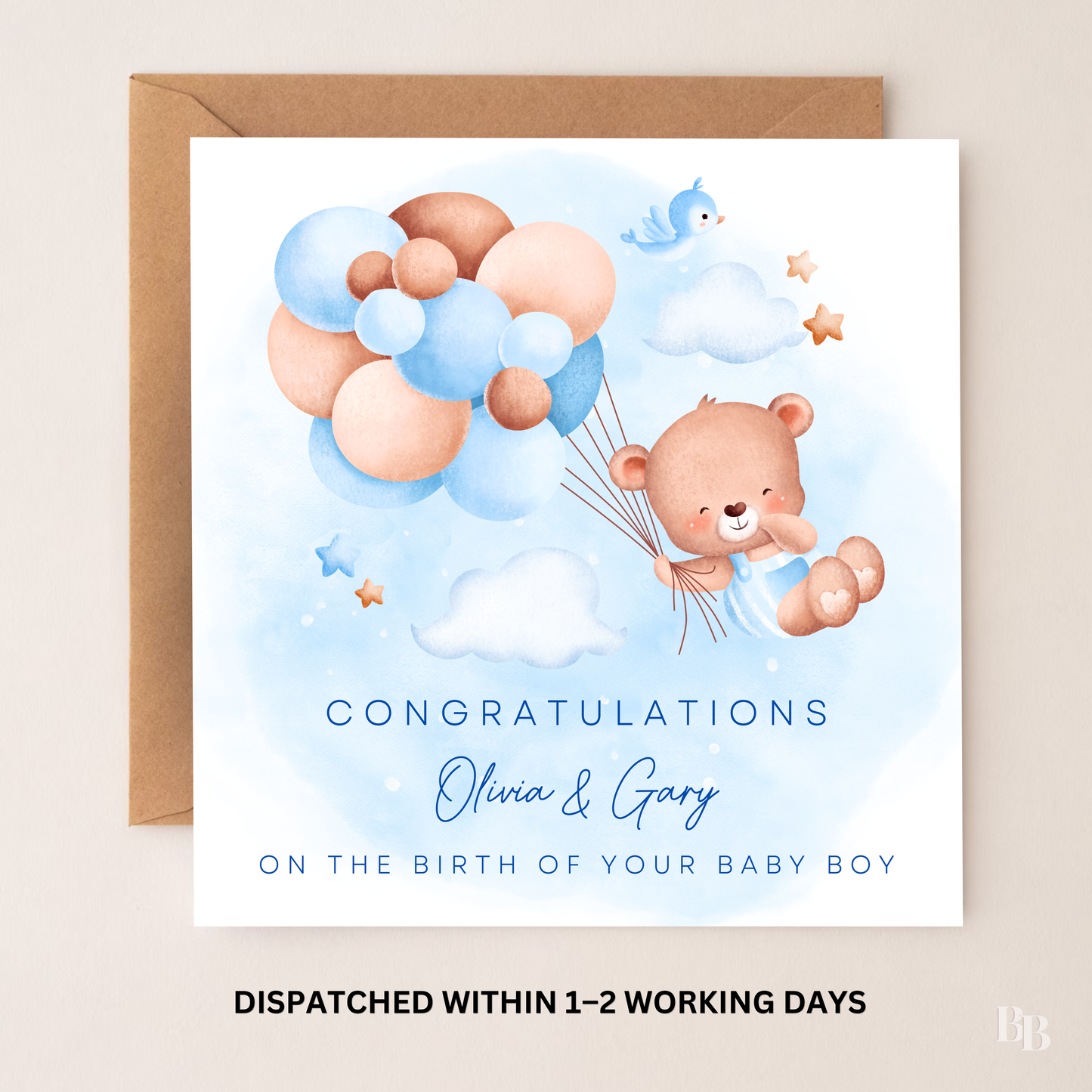 Personalised Congratulations New Parents Boy Card