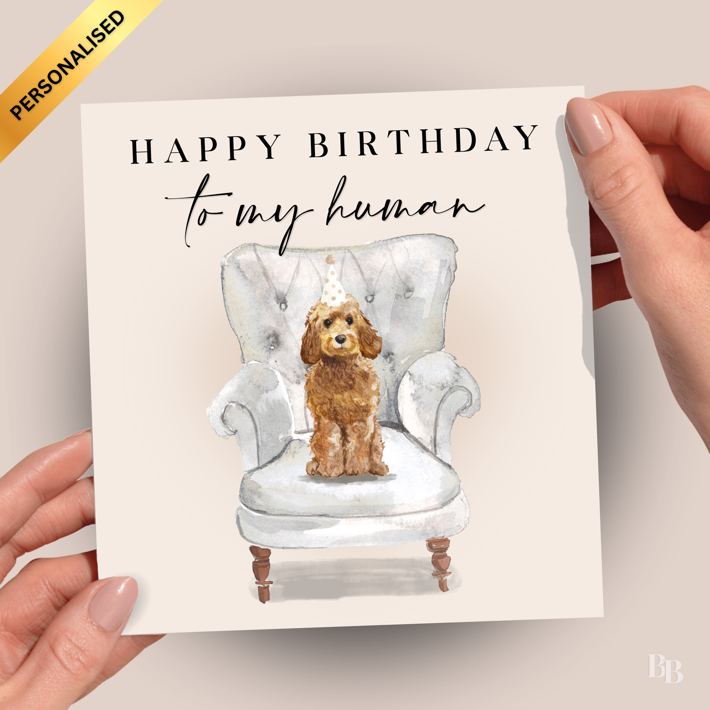 Personalised Happy Birthday To My Human Birthday Card