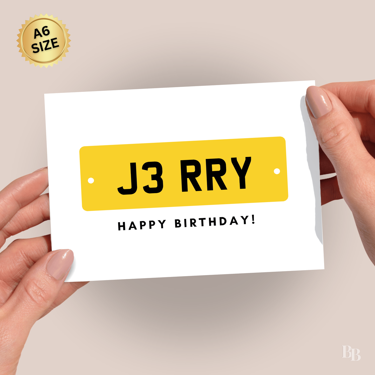 Registration Plate Birthday Card