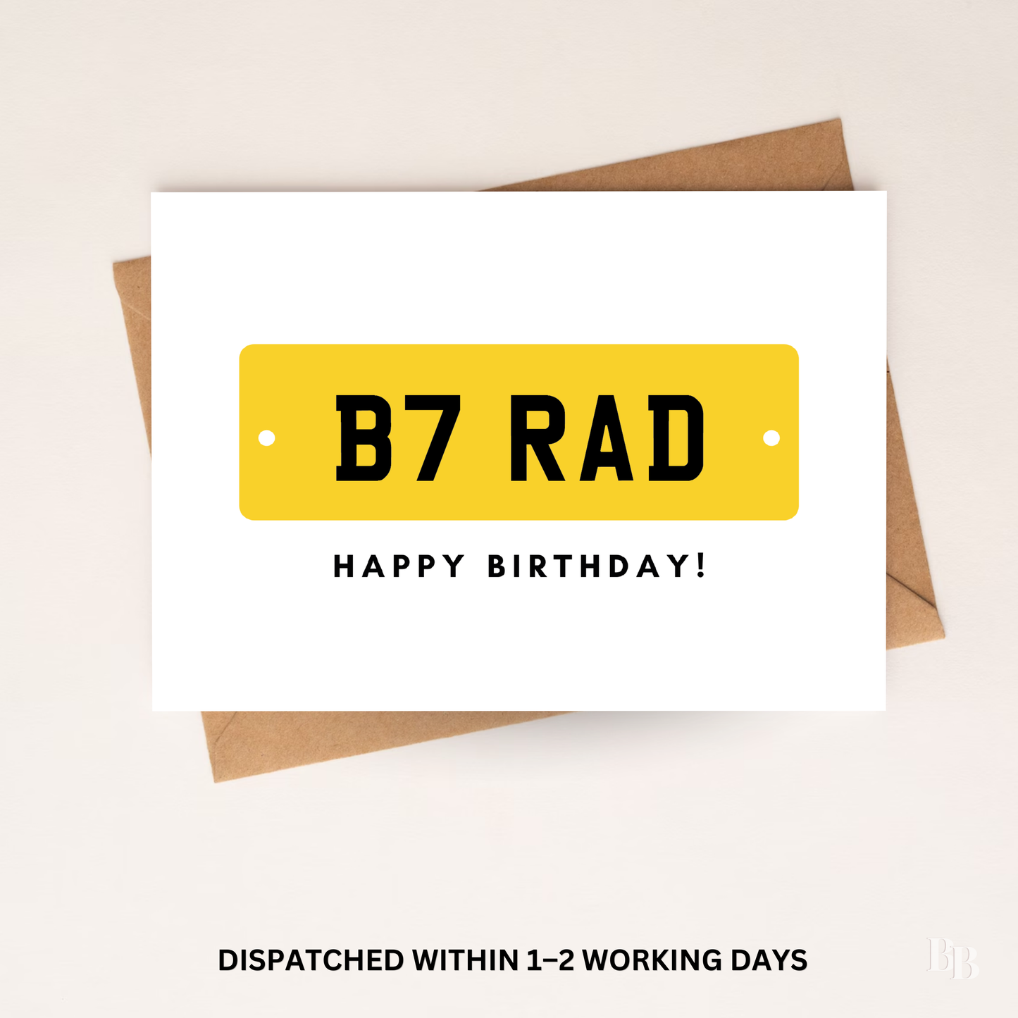Registration Plate Birthday Card